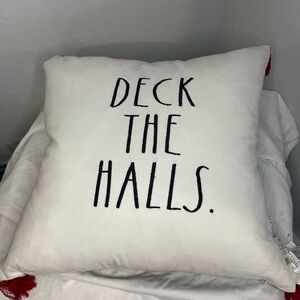 Rae Dunn Black and White Christmas with Checkered print Pillow